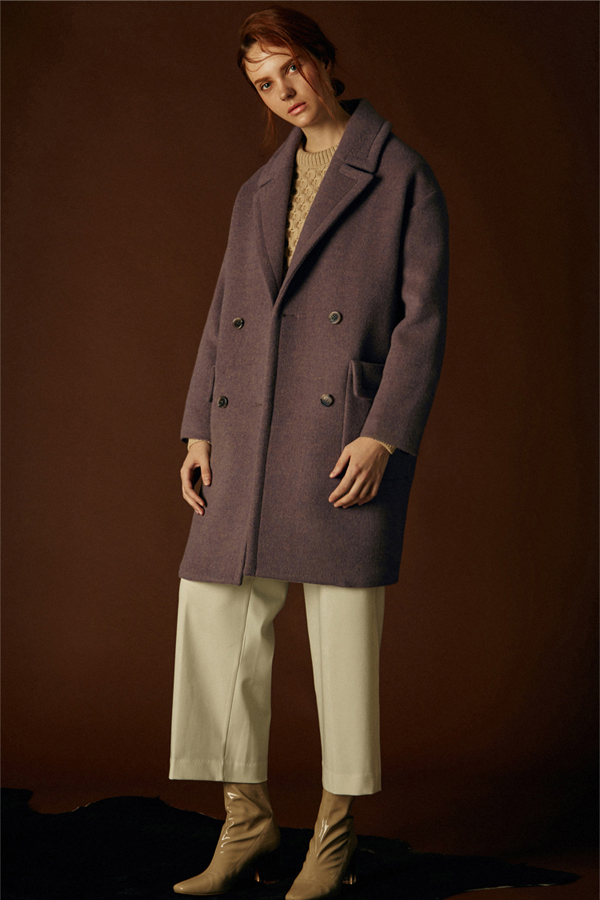 ANDERSSON BELL Alice Oversized Double Breasted Coat- Pink Melange ANDERSSON BELL Alice Oversized Double Breasted Coat- Pink Melange