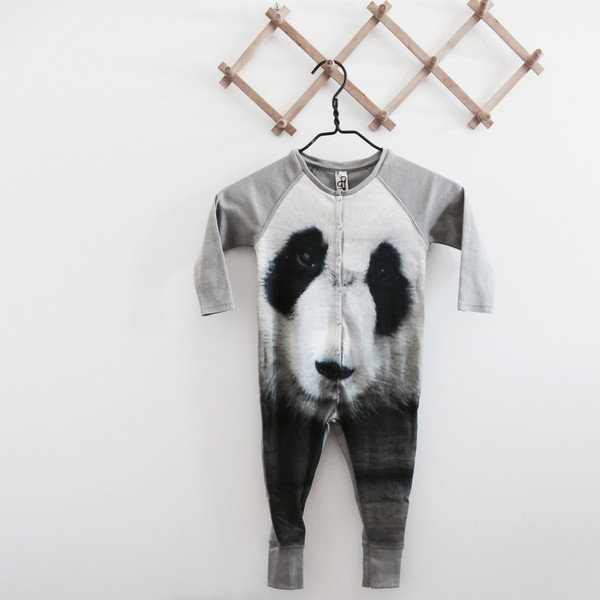 POPUPSHOP ONEPIECE RIB PANDA PRINT POPUPSHOP ONEPIECE RIB PANDA PRINT