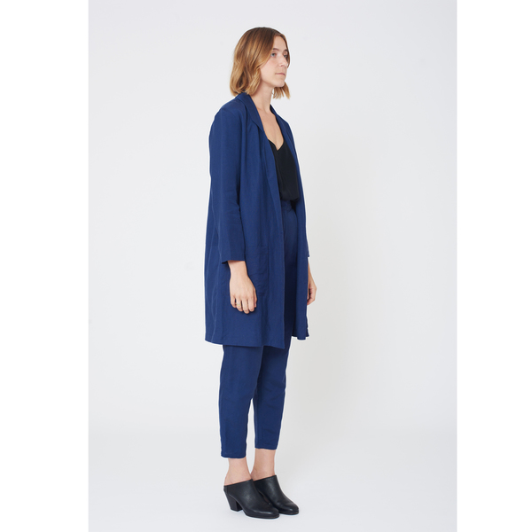 First Rite Mid Length Overcoat Lapis First Rite Mid Length Overcoat Lapis