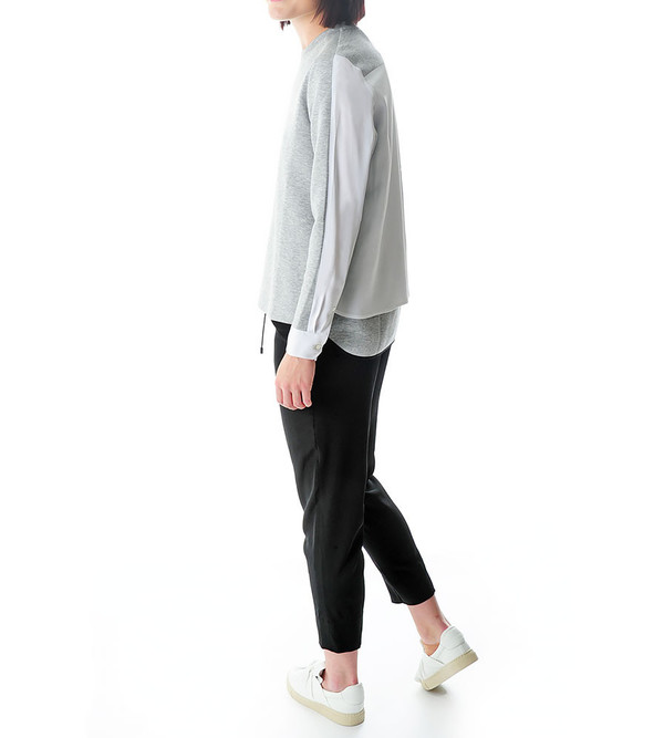 Tim Coppens Silk Overlay Crew Neck Top Tim Coppens Silk Overlay Crew Neck Top