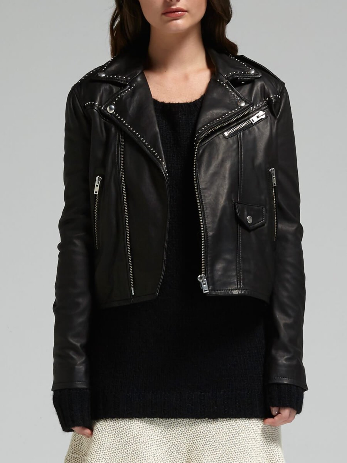 iro silver leather jacket