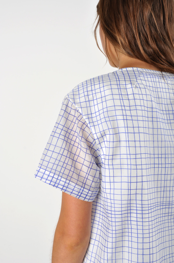 Waltz Drop Shoulder T-shirt | Grid Print Waltz Drop Shoulder T-shirt | Grid Print
