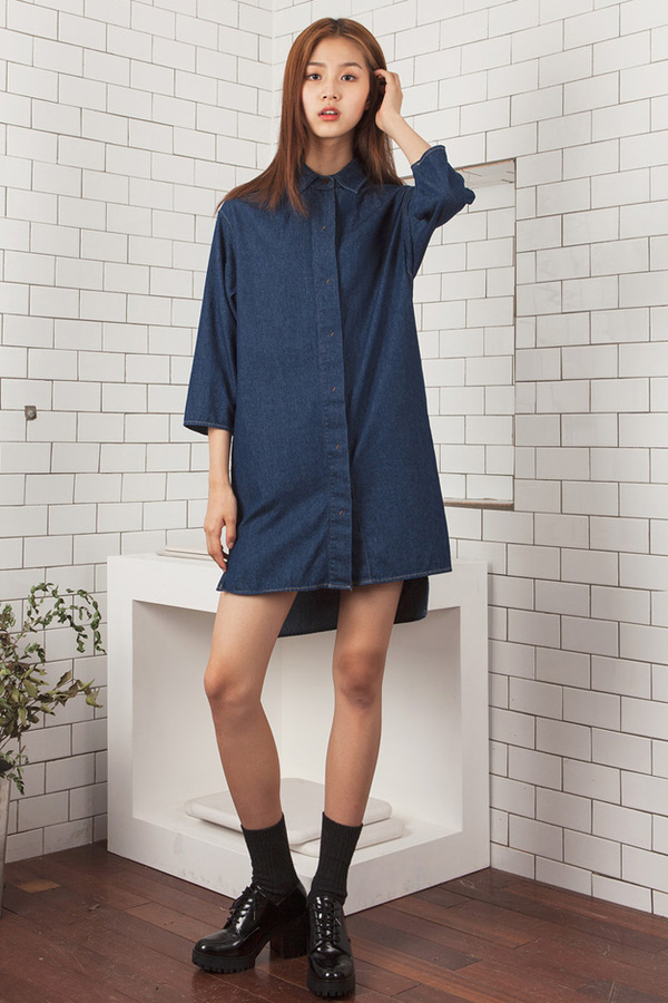 LOOKAST Denim Shirt Dress LOOKAST Denim Shirt Dress