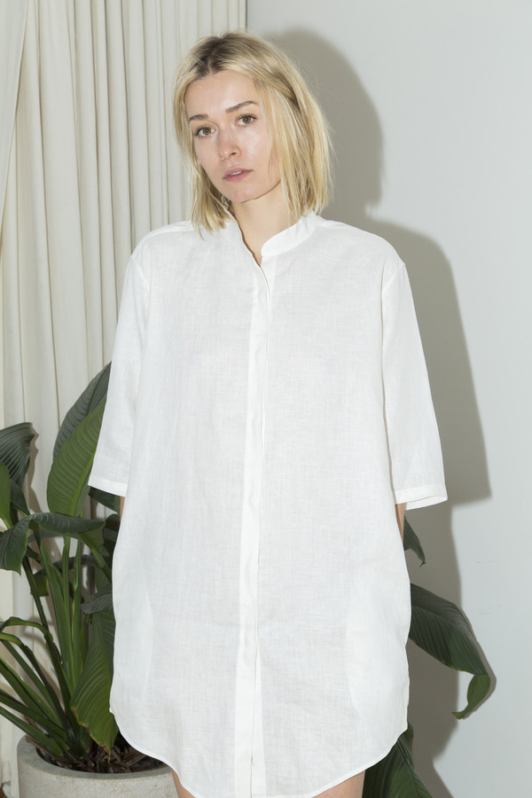 Assembly White No Collar Dress Assembly White No Collar Dress
