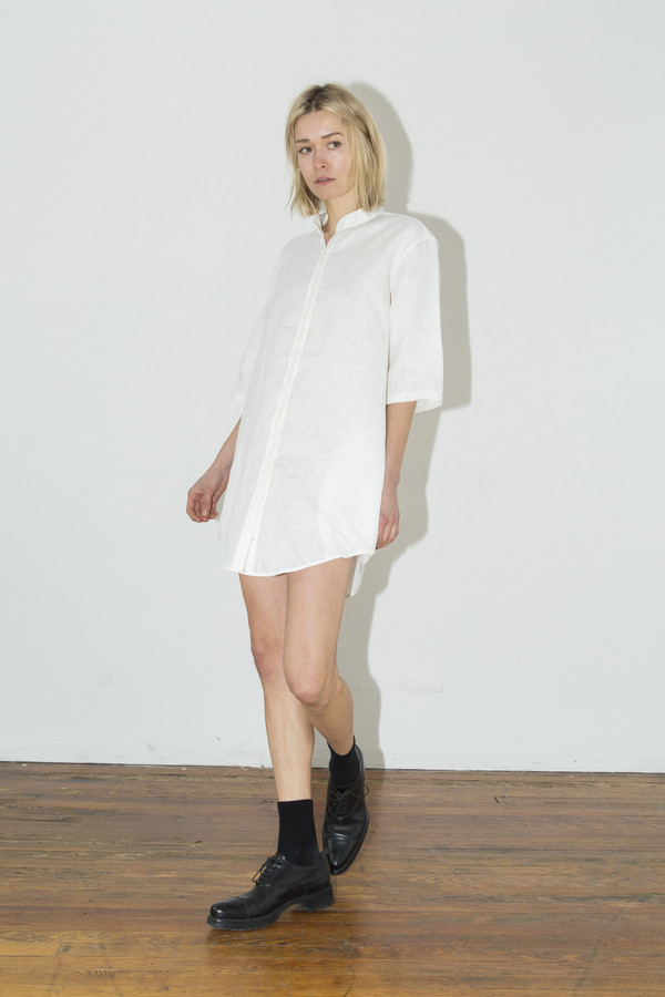 Assembly White No Collar Dress Assembly White No Collar Dress