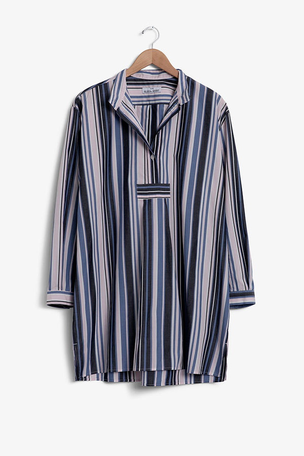 The Sleep Shirt Short Sleep Shirt Blue and Pink Stripe The Sleep Shirt Short Sleep Shirt Blue and Pink Stripe