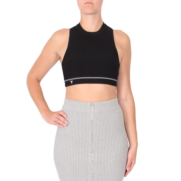 T by Alexander Wang Black Rib Crop Top T by Alexander Wang Black Rib Crop Top