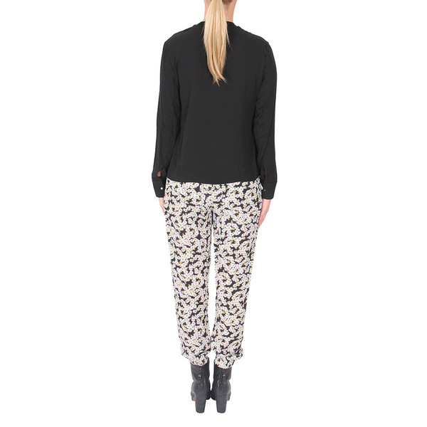 Sea Daisy Print Silk Track Pants Sea Daisy Print Silk Track Pants