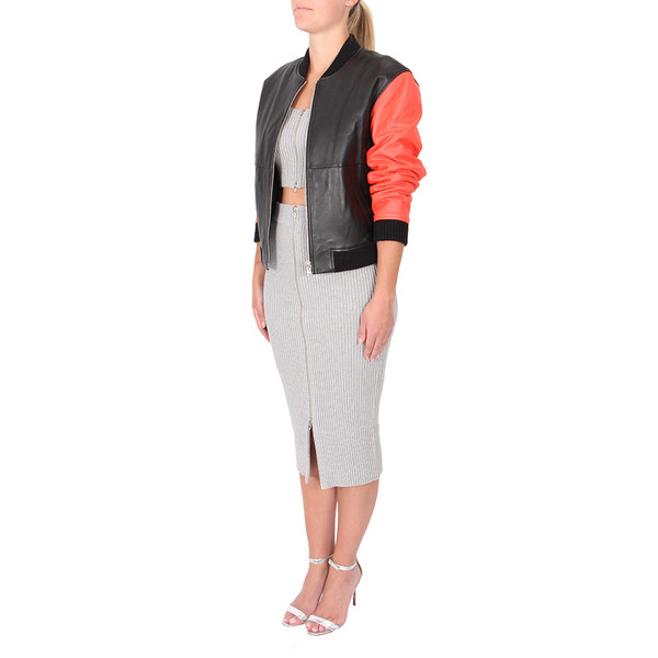 T By Alexander Wang Leather Bomber Jacket T By Alexander Wang Leather Bomber Jacket
