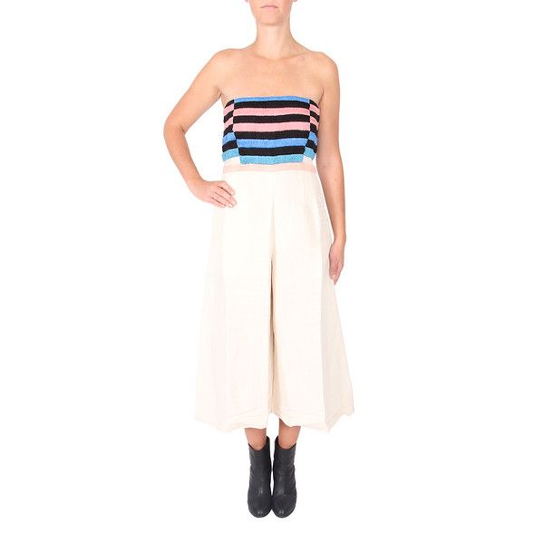 Mara Hoffman Linen Embroidered Strapless Jumpsuit Mara Hoffman Linen Embroidered Strapless Jumpsuit