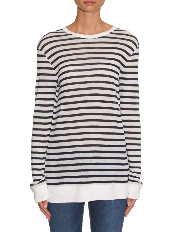T By Alexander Wang Stripe Linen Long Sleeve Top T By Alexander Wang Stripe Linen Long Sleeve Top