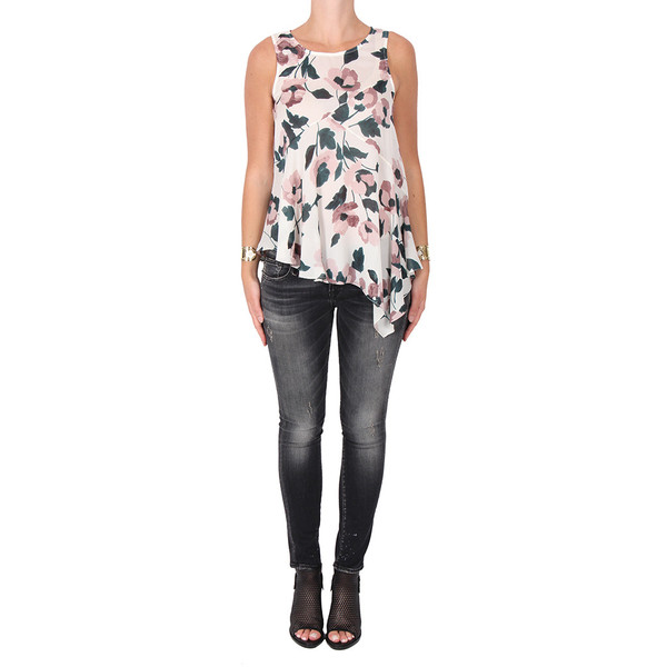 Suno Silk Floral Print Top Suno Silk Floral Print Top