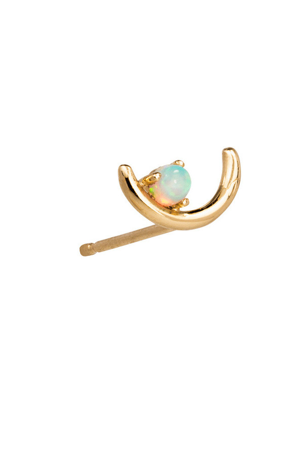 WWAKE Gold Offset Opal Earrings WWAKE Gold Offset Opal Earrings