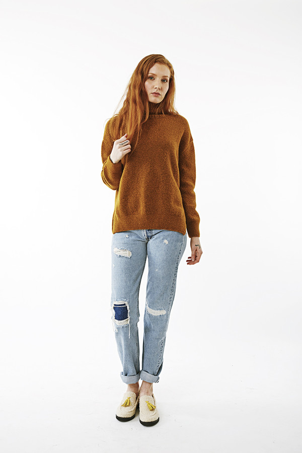 Nanushka Motta High Neck Buclé Sweater Nanushka Motta High Neck Buclé Sweater