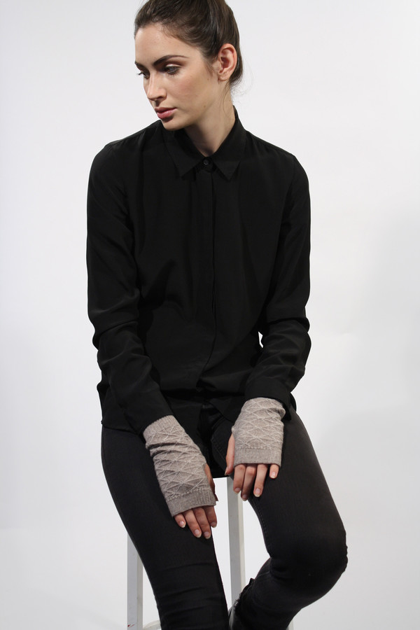 Micaela Greg Cream Fragment Fingerless Gloves Micaela Greg Cream Fragment Fingerless Gloves