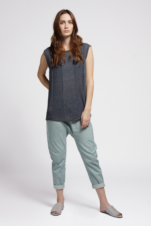 Micaela Greg Navy Ladder Tee Micaela Greg Navy Ladder Tee