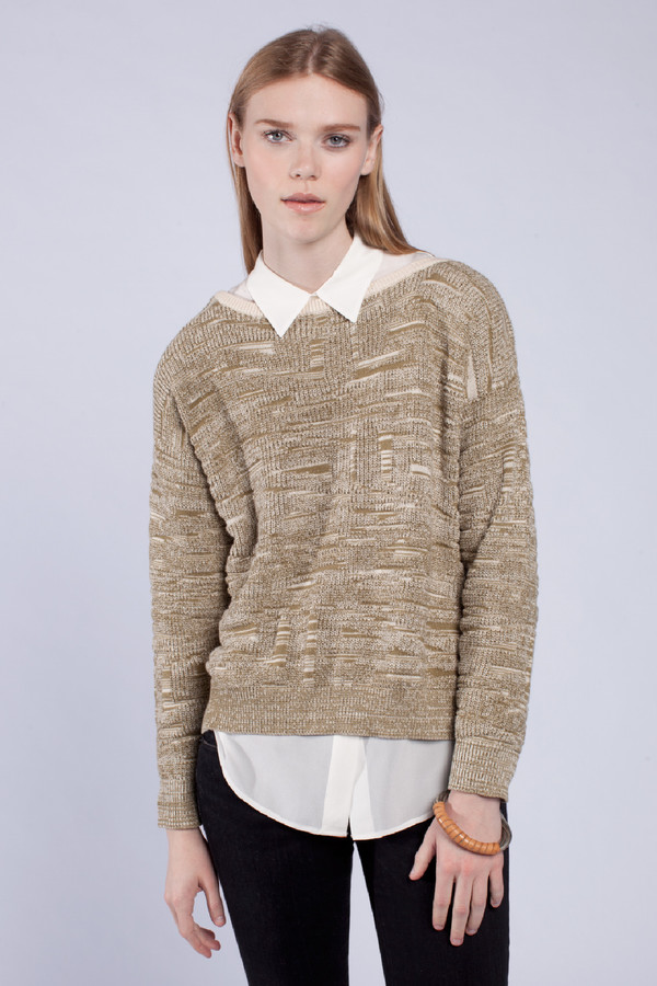 Micaela Greg Olive Marbled Pullover Micaela Greg Olive Marbled Pullover