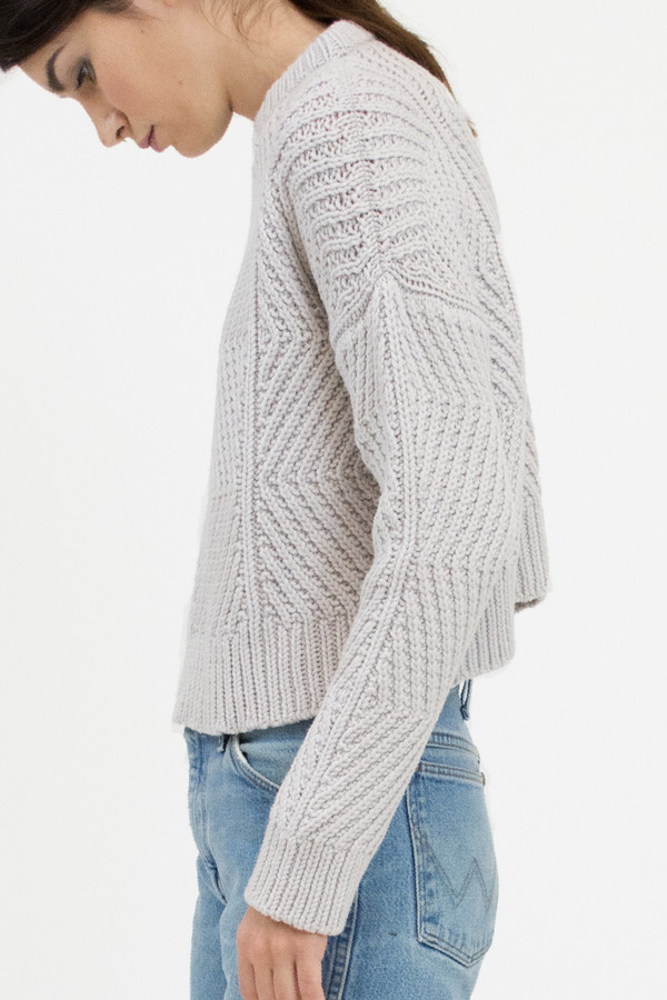 Micaela Greg Pale Silver Bevel Sweater Micaela Greg Pale Silver Bevel Sweater