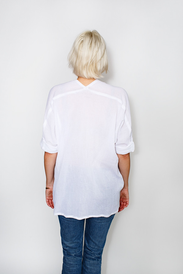 Miranda Bennett White Muse Top, Cotton Gauze Miranda Bennett White Muse Top, Cotton Gauze