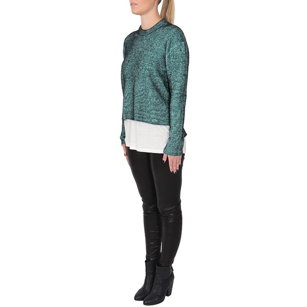 T By Alexander Wang PLAITED CARDIGAN PULLOVER - GLASS T By Alexander Wang PLAITED CARDIGAN PULLOVER - GLASS