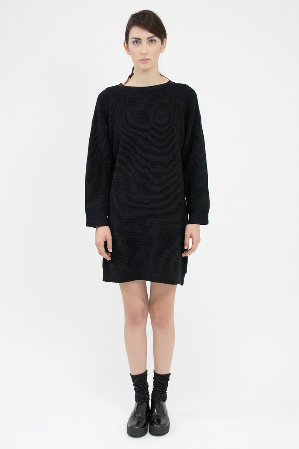 Micaela Greg Black Ripple Dress Micaela Greg Black Ripple Dress