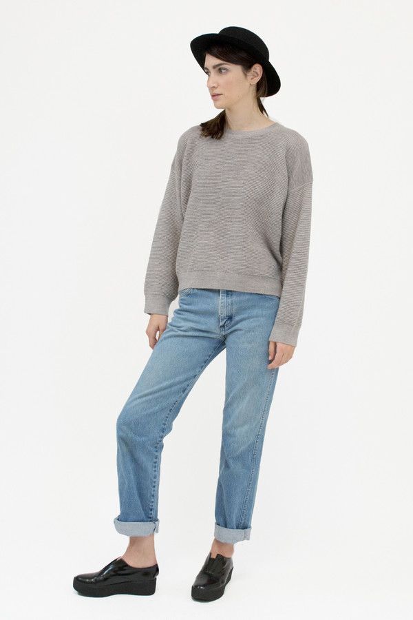 Micaela Greg Dove Grey Ripple Sweater Micaela Greg Dove Grey Ripple Sweater