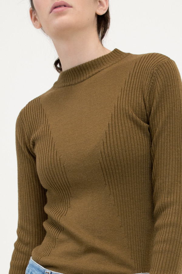 Micaela Greg Burnt Sienna Rib Turtleneck Micaela Greg Burnt Sienna Rib Turtleneck