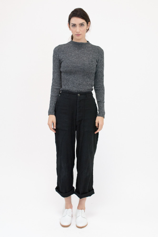 Micaela Greg Speckle Grey Rib Turtleneck Micaela Greg Speckle Grey Rib Turtleneck