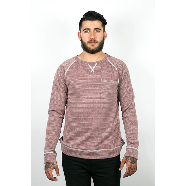 Men's Wolf & Man Mundo - Oxblood raglan pull over Men's Wolf & Man Mundo - Oxblood raglan pull over