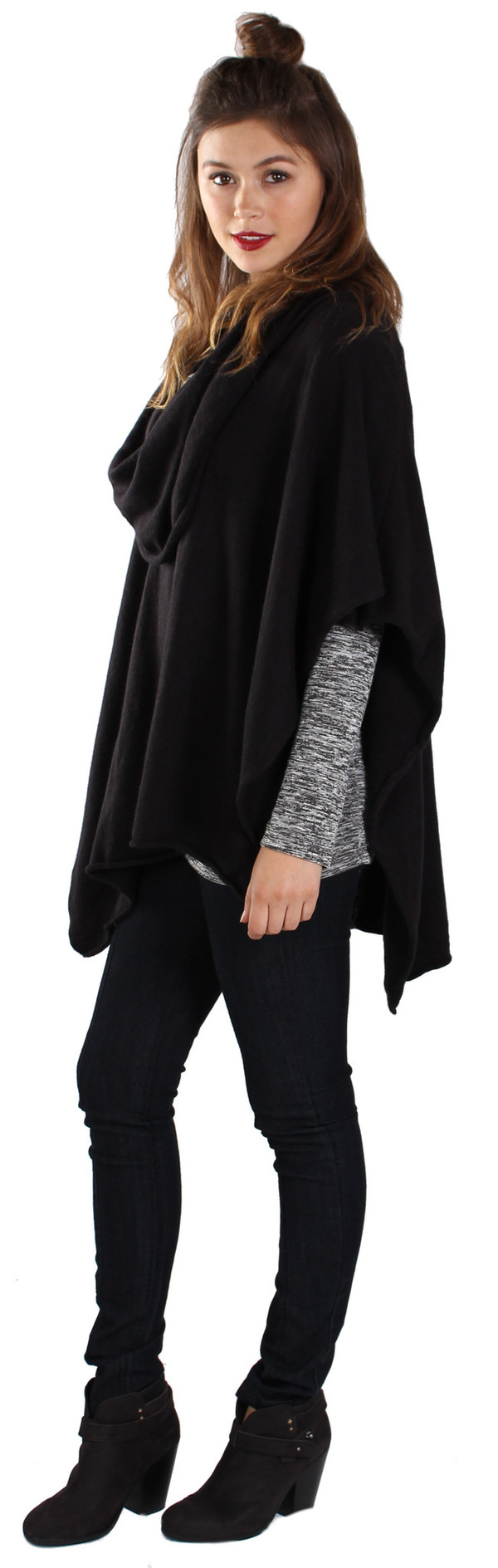 Michael Farrell Cowl Poncho in Black Michael Farrell Cowl Poncho in Black