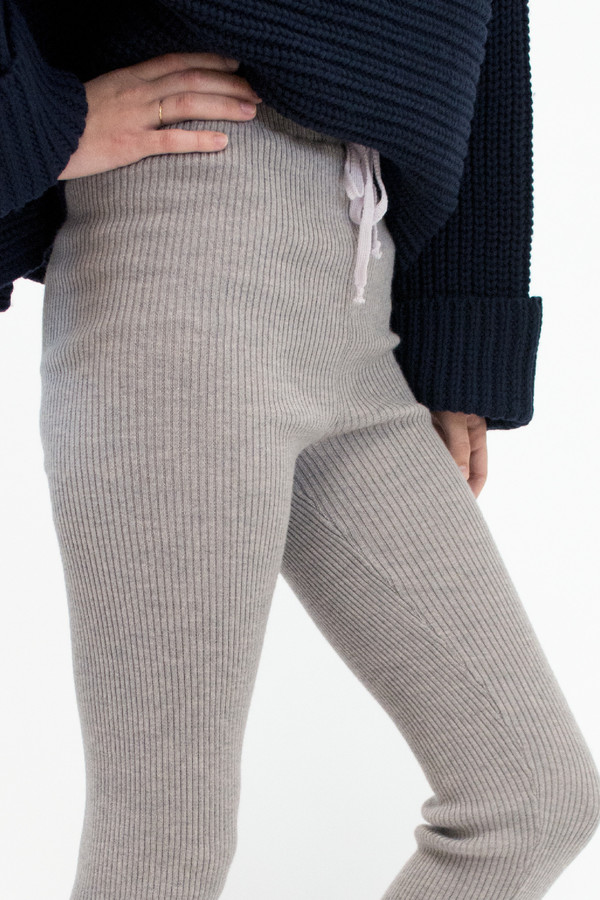 Micaela Greg Dove Grey RIbbed Slim Sweat Micaela Greg Dove Grey RIbbed Slim Sweat