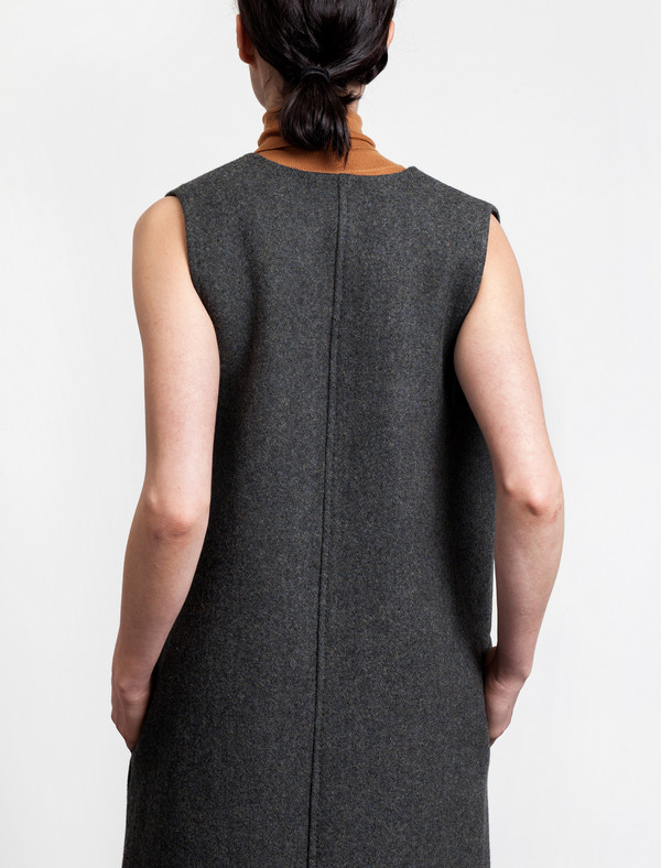 Lemaire Long Vest Wool Graphite Lemaire Long Vest Wool Graphite
