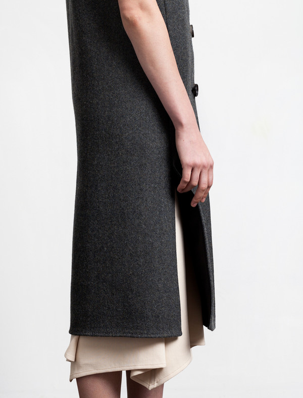 Lemaire Long Vest Wool Graphite Lemaire Long Vest Wool Graphite