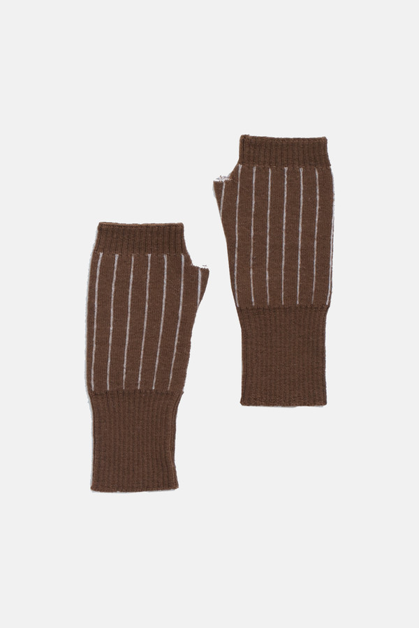Micaela Greg Burnt sienna Pinstripe Fingerless Gloves Micaela Greg Burnt sienna Pinstripe Fingerless Gloves