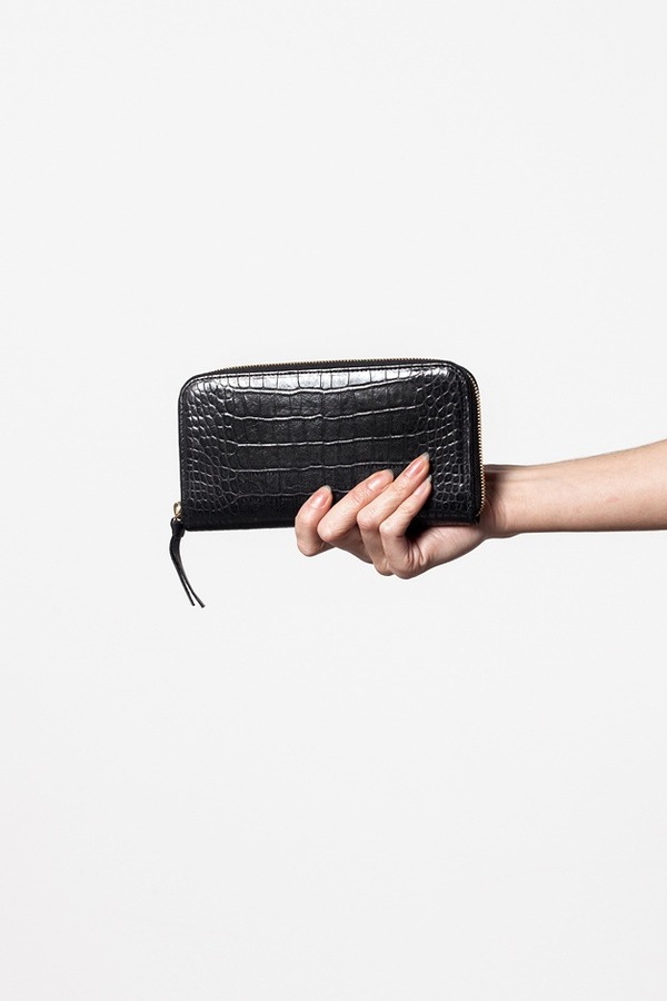 Clare V. Zip Wallet in Black Alligator Clare V. Zip Wallet in Black Alligator