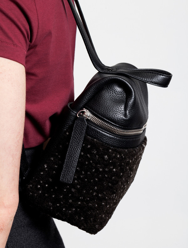 Kara Small Shearling Backpack Speckled Kara Small Shearling Backpack Speckled