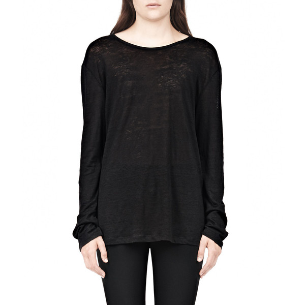 T By Alexander Wang CLASSIC LINEN LONG SLEEVE CREW NECK TEE T By Alexander Wang CLASSIC LINEN LONG SLEEVE CREW NECK TEE