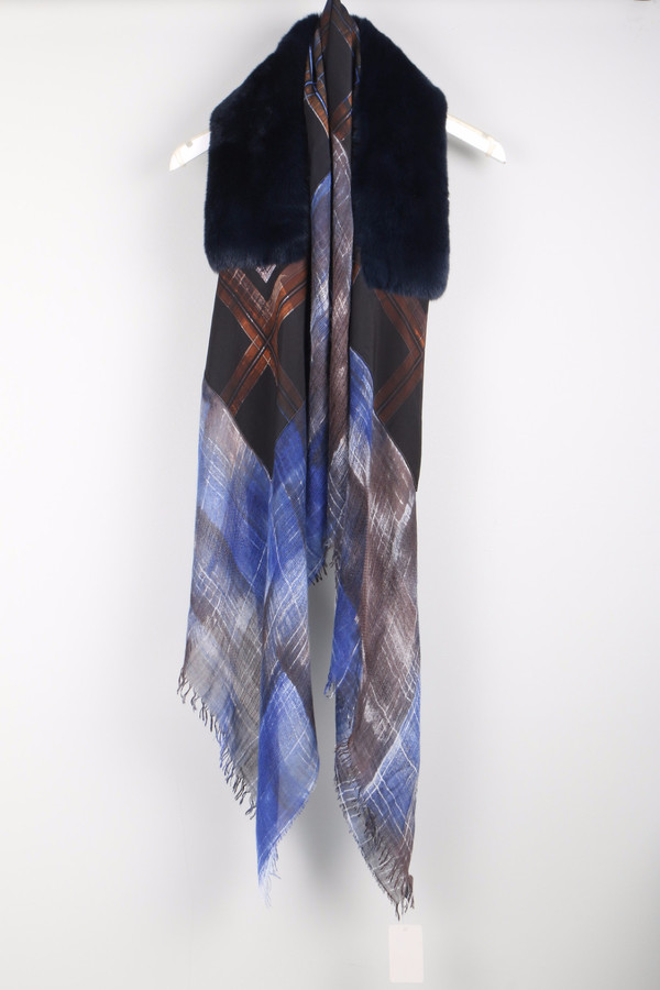 Richiami Icon Fur Stole Navy Richiami Icon Fur Stole Navy