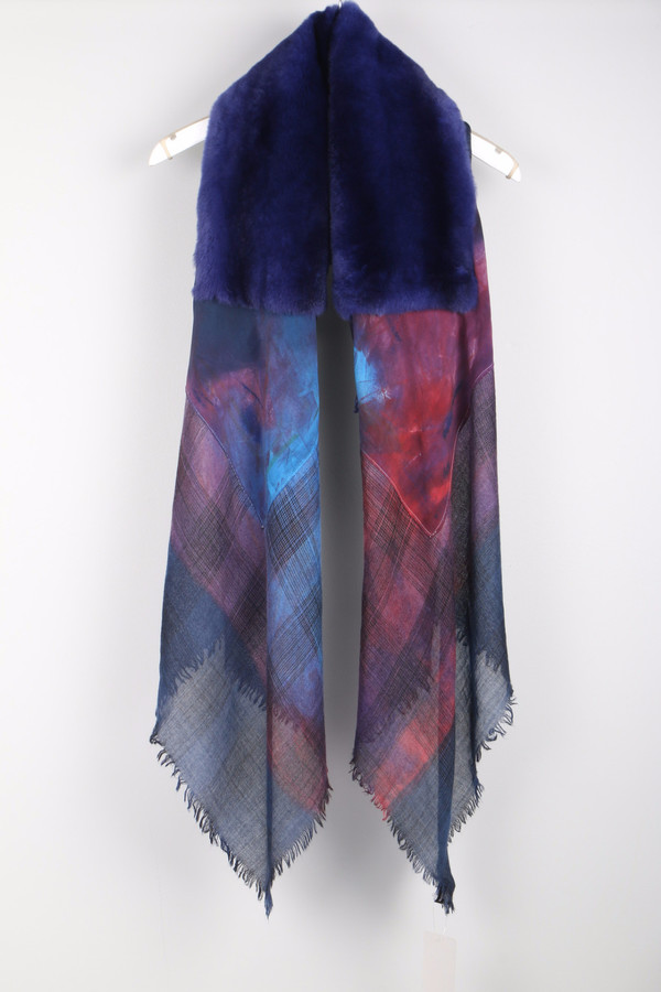 Richiami Icon Fur Stole Violet Richiami Icon Fur Stole Violet