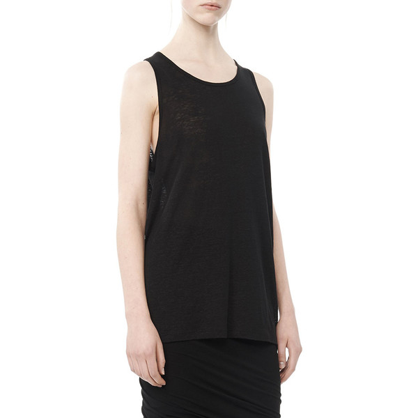 T By Alexander Wang LINEN TANK TOP - BLACK T By Alexander Wang LINEN TANK TOP - BLACK