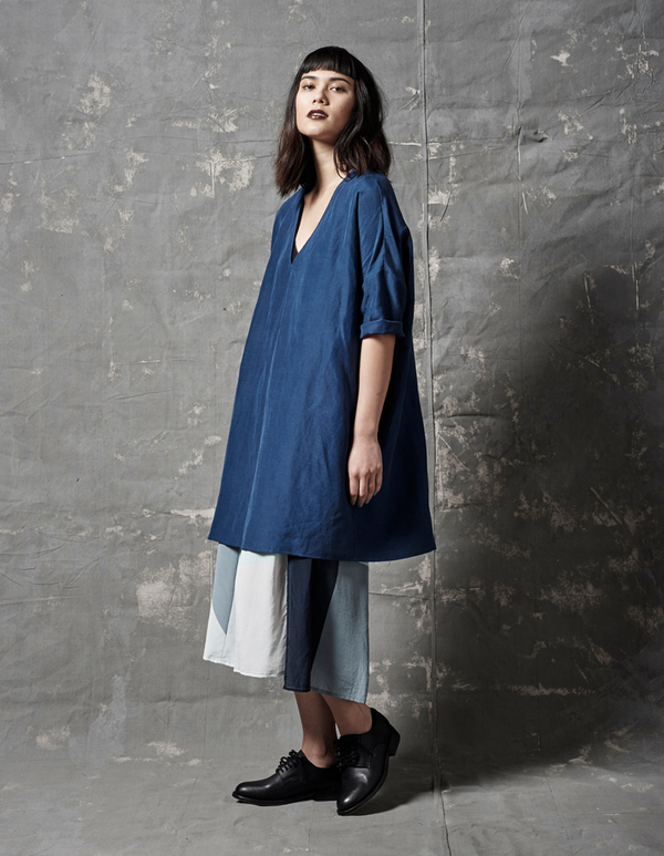 ALI GOLDEN SILK/LINEN KIMONO TUNIC - BLUE ALI GOLDEN SILK/LINEN KIMONO TUNIC - BLUE