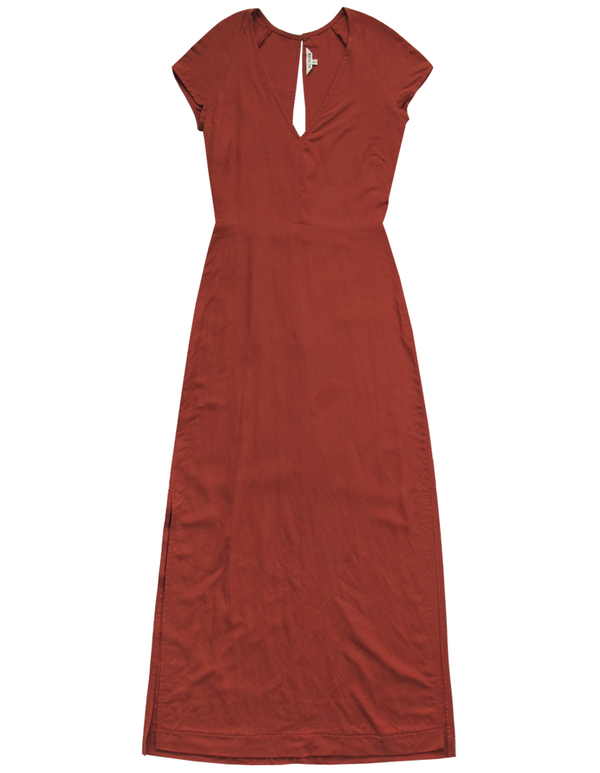 ALI GOLDEN V-NECK MAXI DRESS - RUST ALI GOLDEN V-NECK MAXI DRESS - RUST
