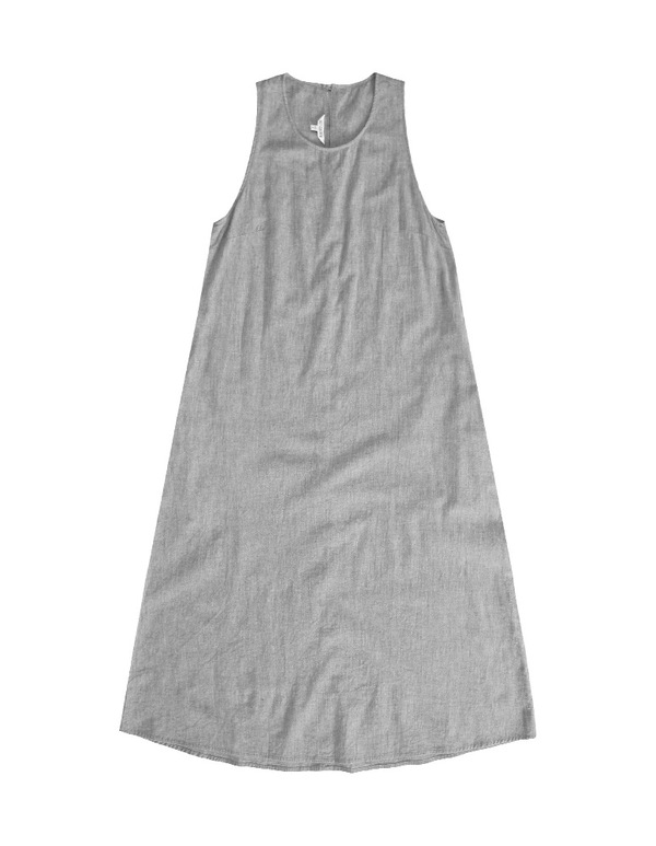 ALI GOLDEN SCOOP NECK DRESS - GREY ALI GOLDEN SCOOP NECK DRESS - GREY