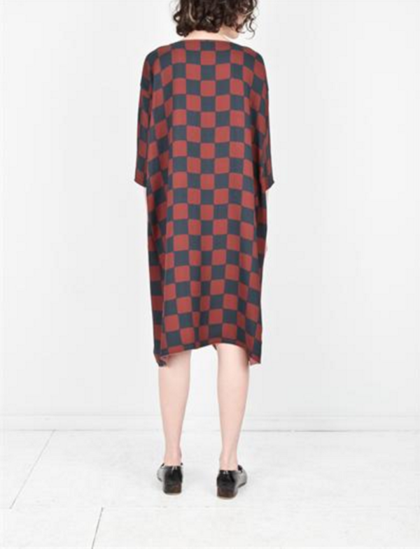 Creatures of Comfort ROMAN DRESS - RUST CHECK Creatures of Comfort ROMAN DRESS - RUST CHECK