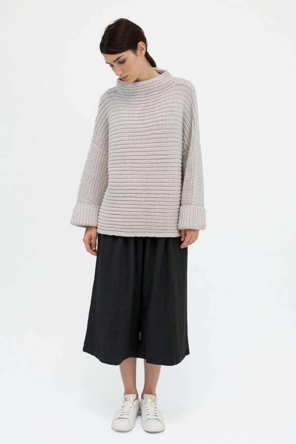 Micaela Greg PARALLEL SWEATER - PALE GREY Micaela Greg PARALLEL SWEATER - PALE GREY