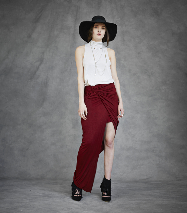 Laura Siegel Long Drape Jersey Skirt Laura Siegel Long Drape Jersey Skirt