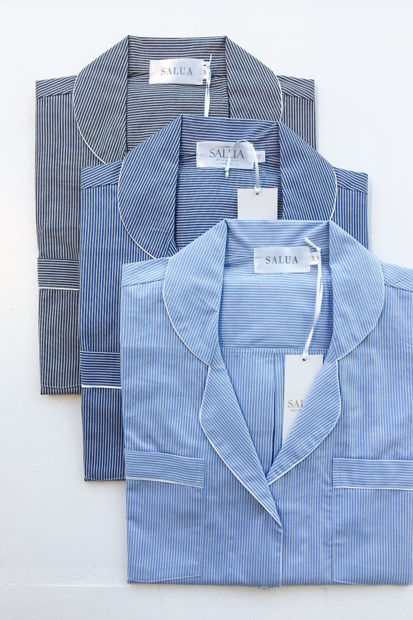 Salua Boyfriend's Shirt in Mediterranean Stripes Salua Boyfriend's Shirt in Mediterranean Stripes