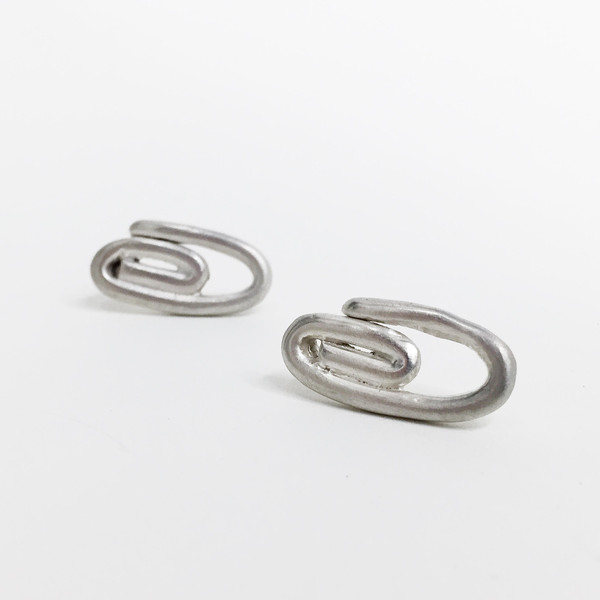 Lane Walkup Silver Paperclip Earrings Lane Walkup Silver Paperclip Earrings