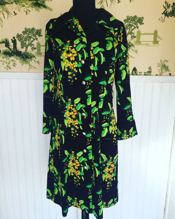 Nobuo Casual 70's Japanese Print Dress size medium large 11-13 Nobuo Casual 70's Japanese Print Dress size medium large 11-13