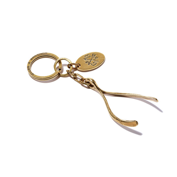 Giles & Brother Brass Wishbone Keyring Giles & Brother Brass Wishbone Keyring